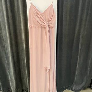 Bill Levkoff 7114 Frost Rose Chiffon V-neck A-line Dress